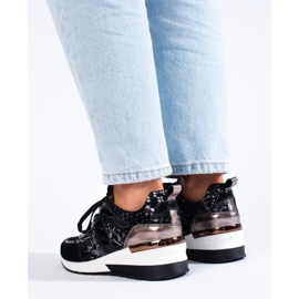 Goodin Snake Print Leather Sneakers svart 2