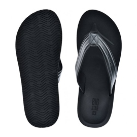 Herrflipflops gjorda av ekologiskt läder svart Big Star LL174605 1