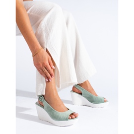 Shelovet gröna sandaler för kvinnor 1