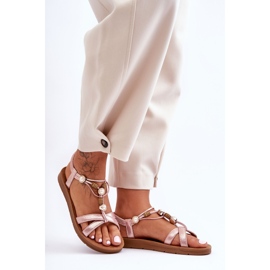 PG1 Smyckade glittersandaler för kvinnor Rosa Midol 1