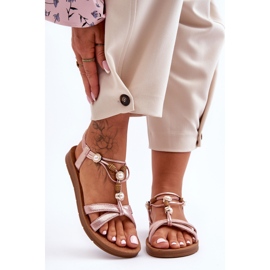 PG1 Smyckade glittersandaler för kvinnor Rosa Midol 2