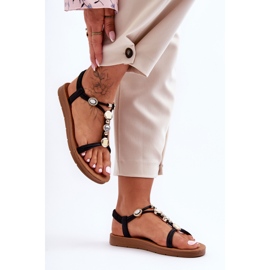 PG1 Utsmyckade sandaler för kvinnor Svart Kushi 2