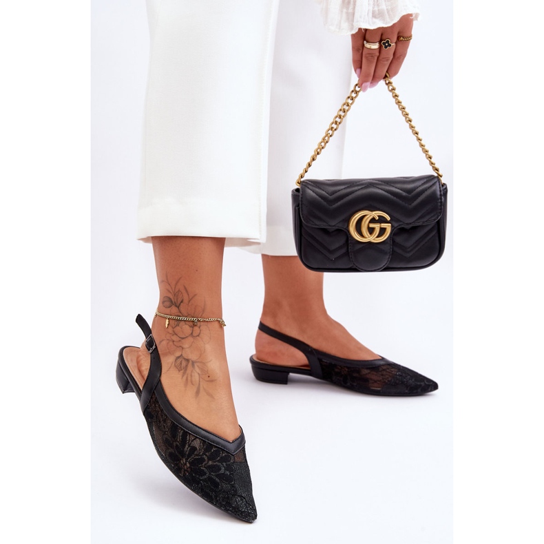 PG1 Blomsterballerinor för kvinnor Black Adore svart 1