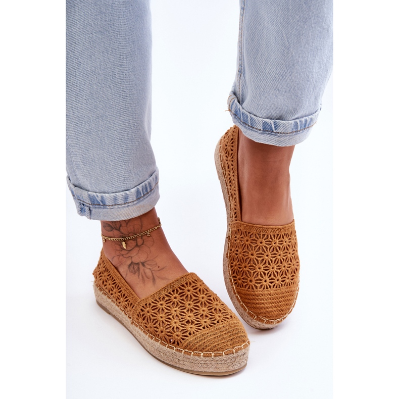 PG1 Camel One Lover Openwork Espadrilles för kvinnor brun 1