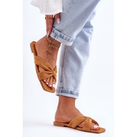 Camel Vanilla Sky Velourtofflor för kvinnor brun 2