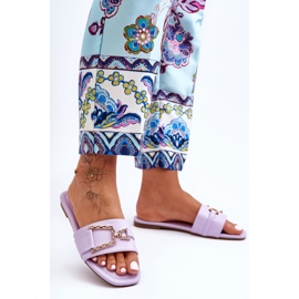 Klassiska tofflor för kvinnor med utsmyckad lila Imponerande violett 1