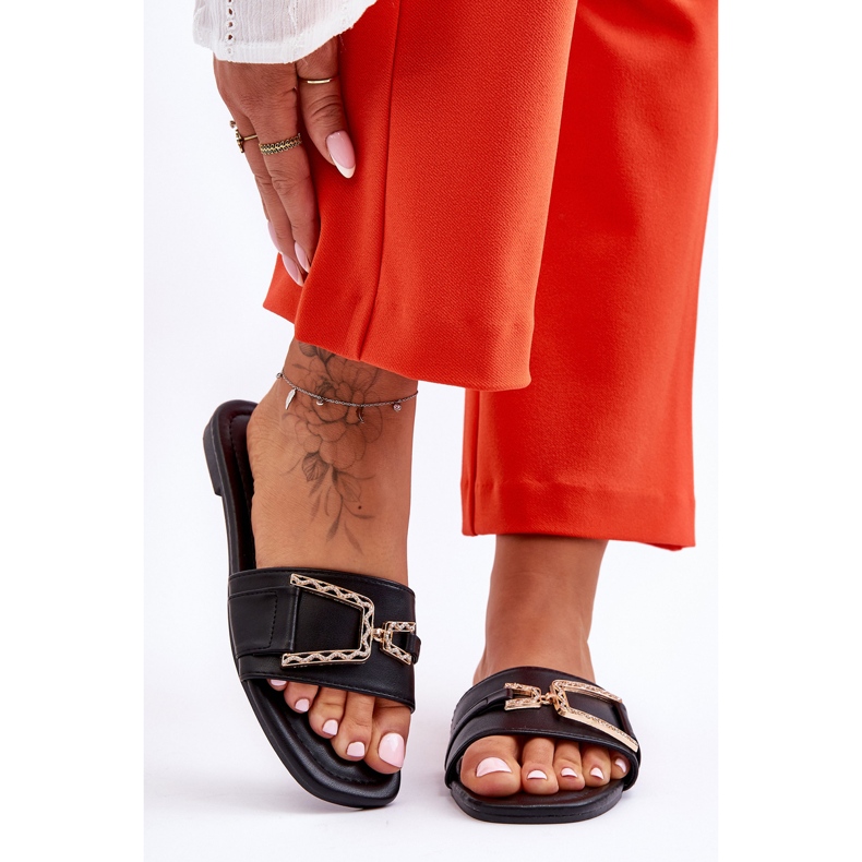 Klassiska svarta imponerande tofflor för kvinnor 1