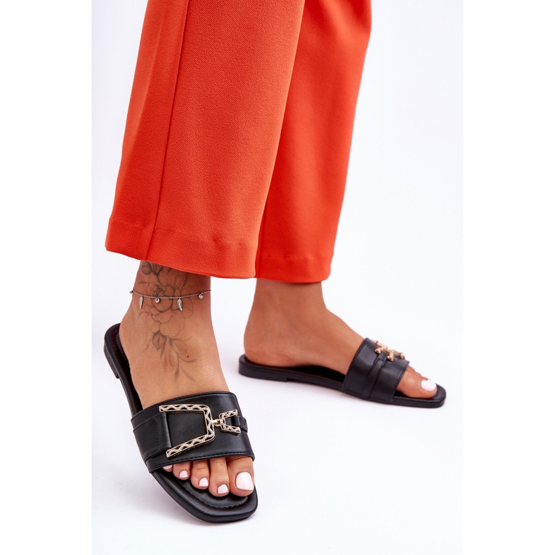 Klassiska svarta imponerande tofflor för kvinnor 2