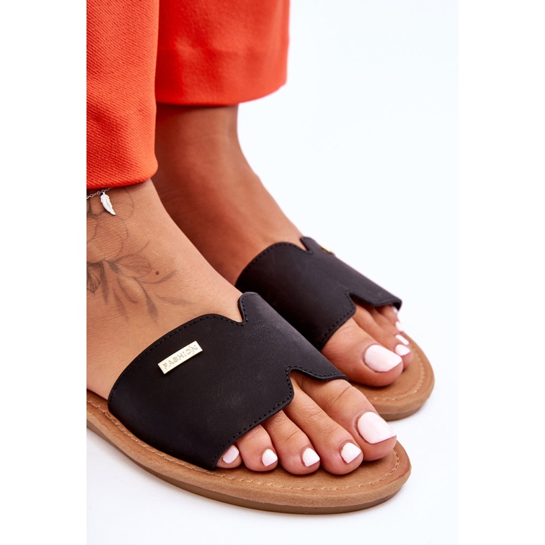 Bekväma platta klackar för kvinnor Svart Coraline 2