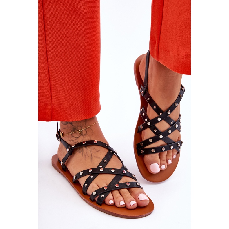 Damsandaler Med Ornament Svart Alemona 2