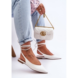 PG1 Ballerinor med snörning för kvinnor Vit Lilly Ann 1