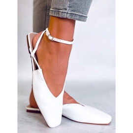 Ballerinor med öppen klack från Gianna White vit 2