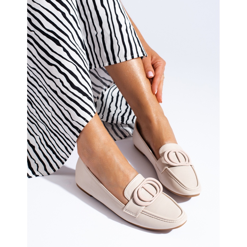 Eleganta Shelovet beige mockasiner för kvinnor 1