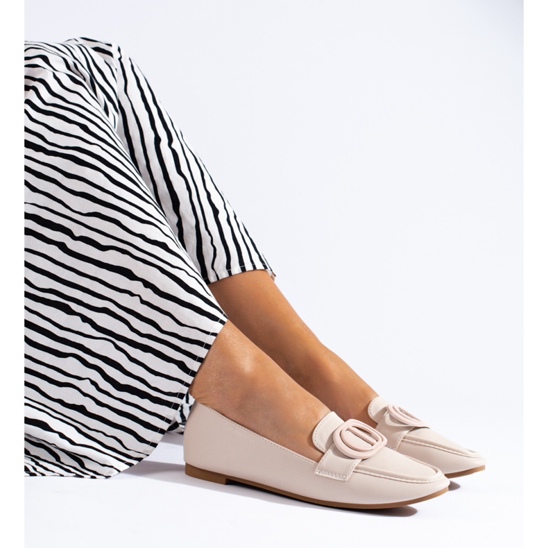 Eleganta Shelovet beige mockasiner för kvinnor 2