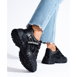 Seastar Svarta Shelovet-sneakers för kvinnor med tjock sula 2