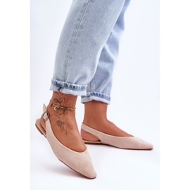 PS1 Kenra Ballerina i beige mocka för kvinnor 1