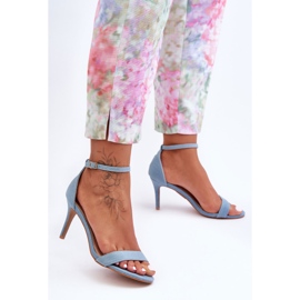 Tyg Klassiska högklackade sandaler Blå Tossa 1