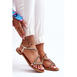 Guld Hayen Slip-on sandaler för kvinnor med utsmyckningar gyllene 1