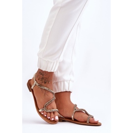 Guld Hayen Slip-on sandaler för kvinnor med utsmyckningar gyllene 2