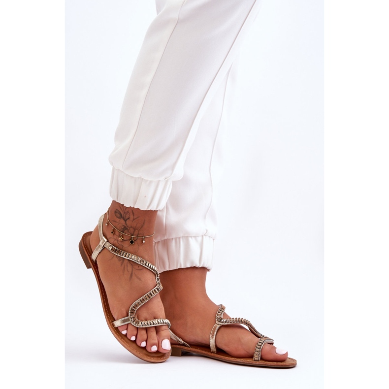 Guld Hayen Slip-on sandaler för kvinnor med utsmyckningar gyllene 2