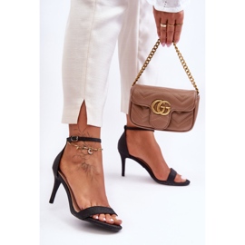 Blanka svarta Gedna högklackade sandaler 2