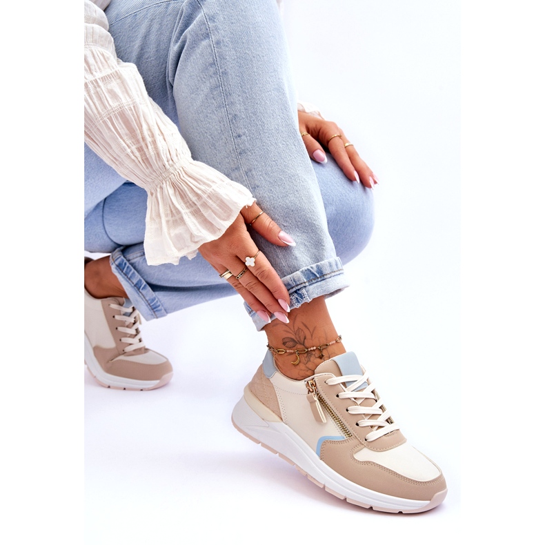 PA1 Damsportskor med dragkedja Beige Larisa 4