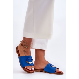 Damtofflor med blå sherry utsmyckade 1