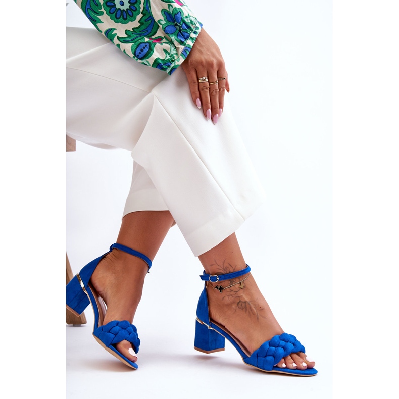 Essenza blå mocka flätade sandaler 1