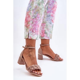 PS1 Mörkbeige Essenza flätade mockasandaler 1