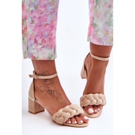 Essenza Beige Mocka flätade sandaler 1