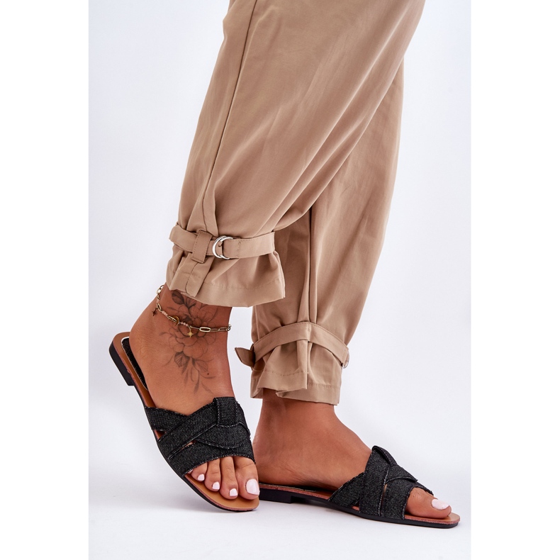 Svarta Aversa tygtofflor för kvinnor 1