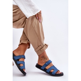 Kvinnors tofflor med kardborreband Mörkblå Jose 1