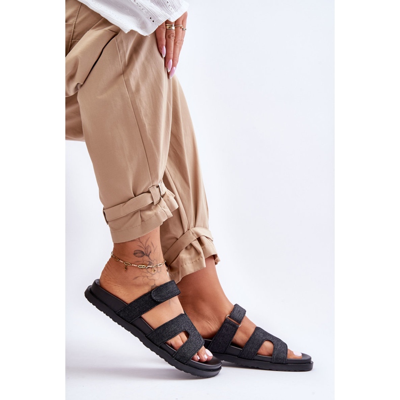 Kvinnors tofflor kardborreband Svart Jose 1