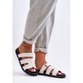 Kvinnors kardborretygtofflor Vit Lamirose 1