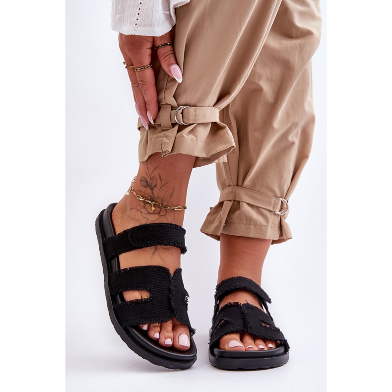 Kvinnors kardborretygtofflor Svart Lamirose 2