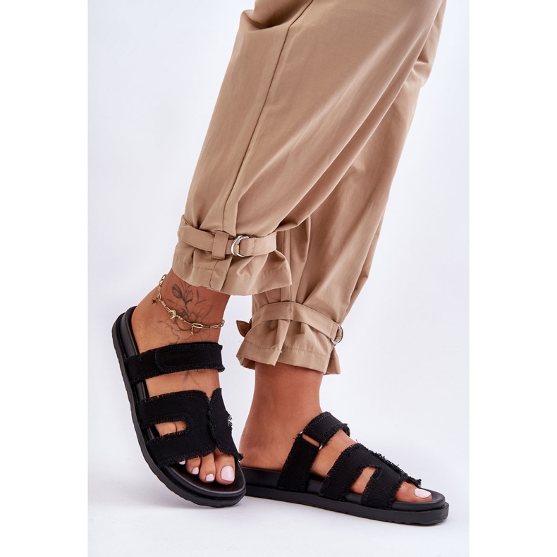 Kvinnors kardborretygtofflor Svart Lamirose 1