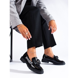 SHELOVET Loafers Med En Rosett svart 1