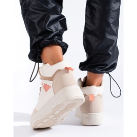 High Shelovet beige sneakers för kvinnor 2