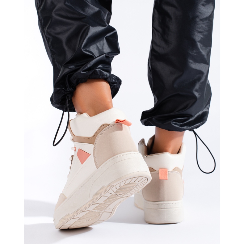 High Shelovet beige sneakers för kvinnor 2