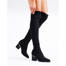 Svart damtextil Shelovet Thigh Highs 1