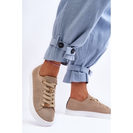 PE1 Sneakers med snörning för kvinnor Beige Etna 2