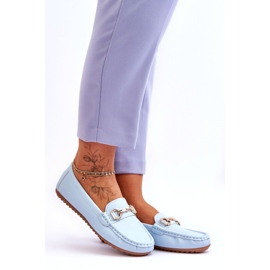 Klassiska Leather Loafers Ljusblå Verona 4