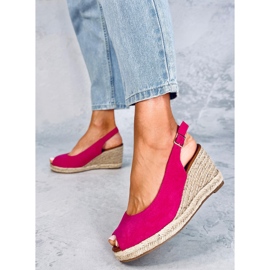 Nevil Fuchsia espadrillor med öppen tå rosa 1