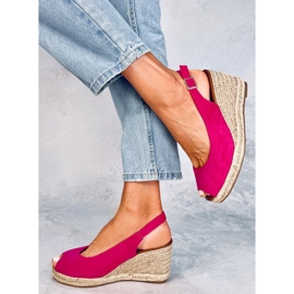 Nevil Fuchsia espadrillor med öppen tå rosa 2