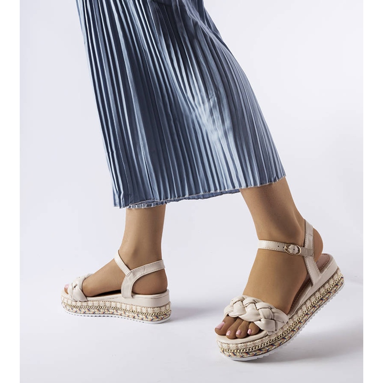 Beiga platåsandaler från Katrin grön 1