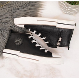 Barnsneakers eko läder svart Big Star II374003 2