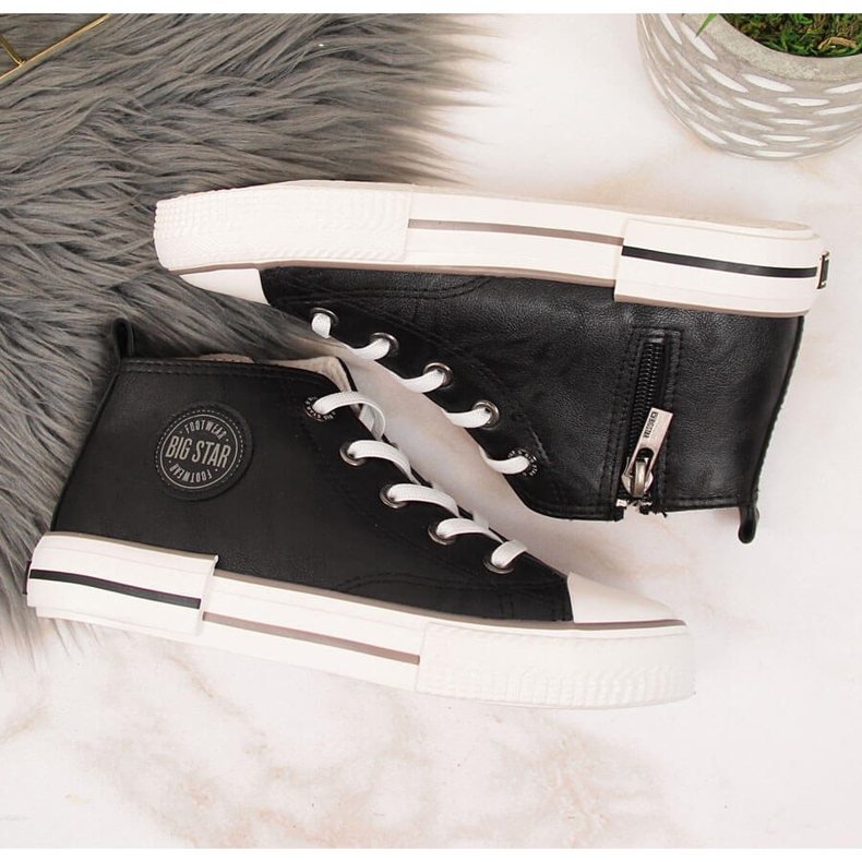 Barnsneakers eko läder svart Big Star II374003 2