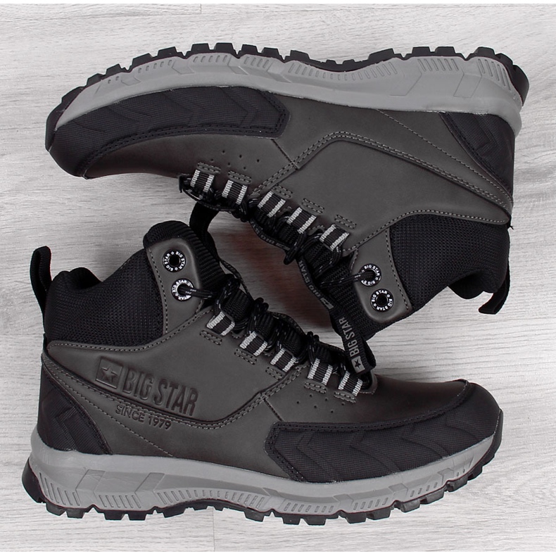 Big Star II174176 grå vandringskängor för män 1