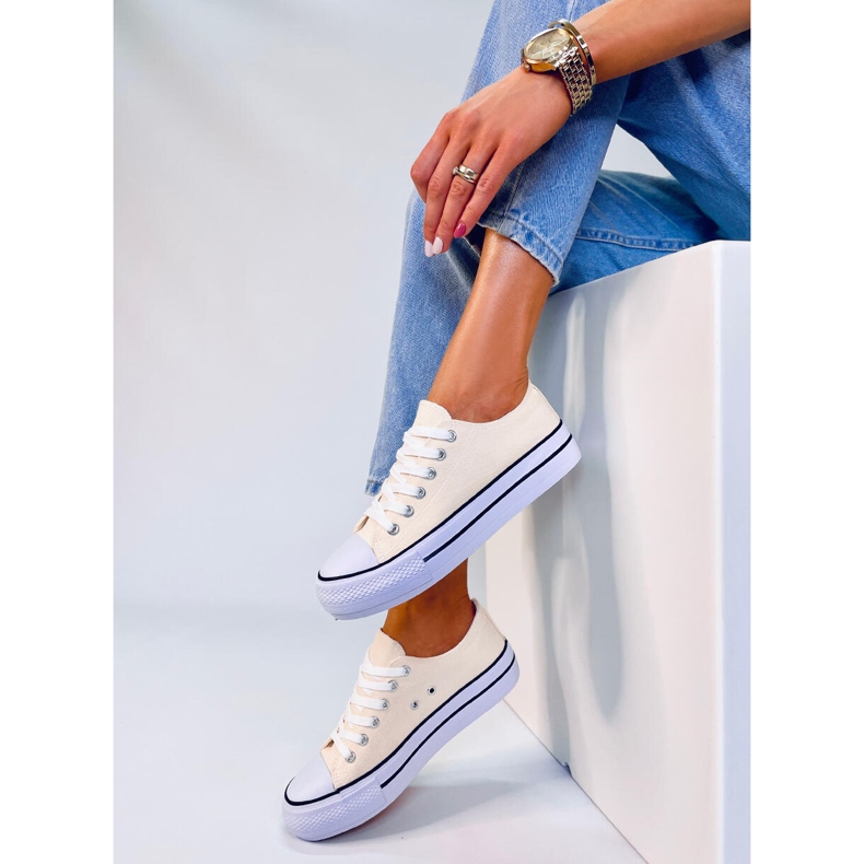 Fargis Beige klassiska sneakers för kvinnor 2