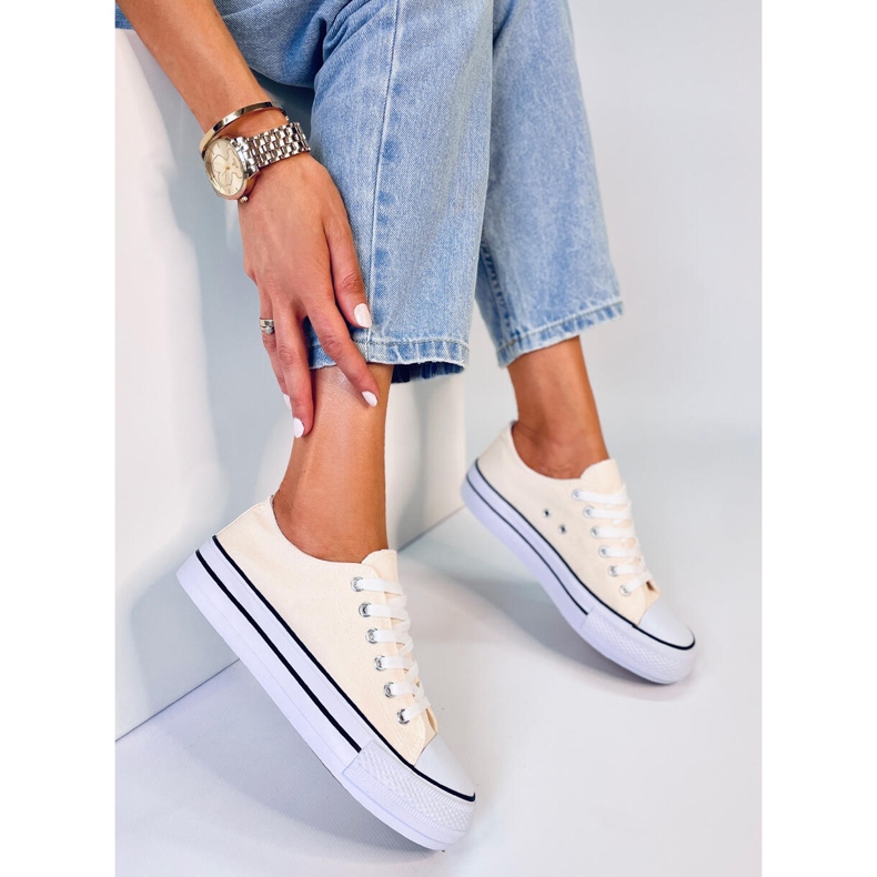 Fargis Beige klassiska sneakers för kvinnor 1